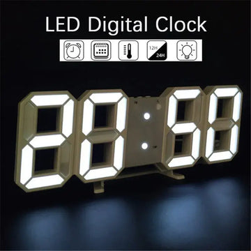 Bedler 3D LED Electronic Digital Stereo Wall & Desk Clock, Fashionable White Luminous USB Plug Easy to Read at Night, Perfect for Home Decoration - Imported from UK